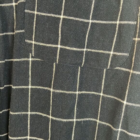 Ann Taylor Blue & White Plaid Blouson Casual Linen Romper Playsuit - Picture 3 of 6